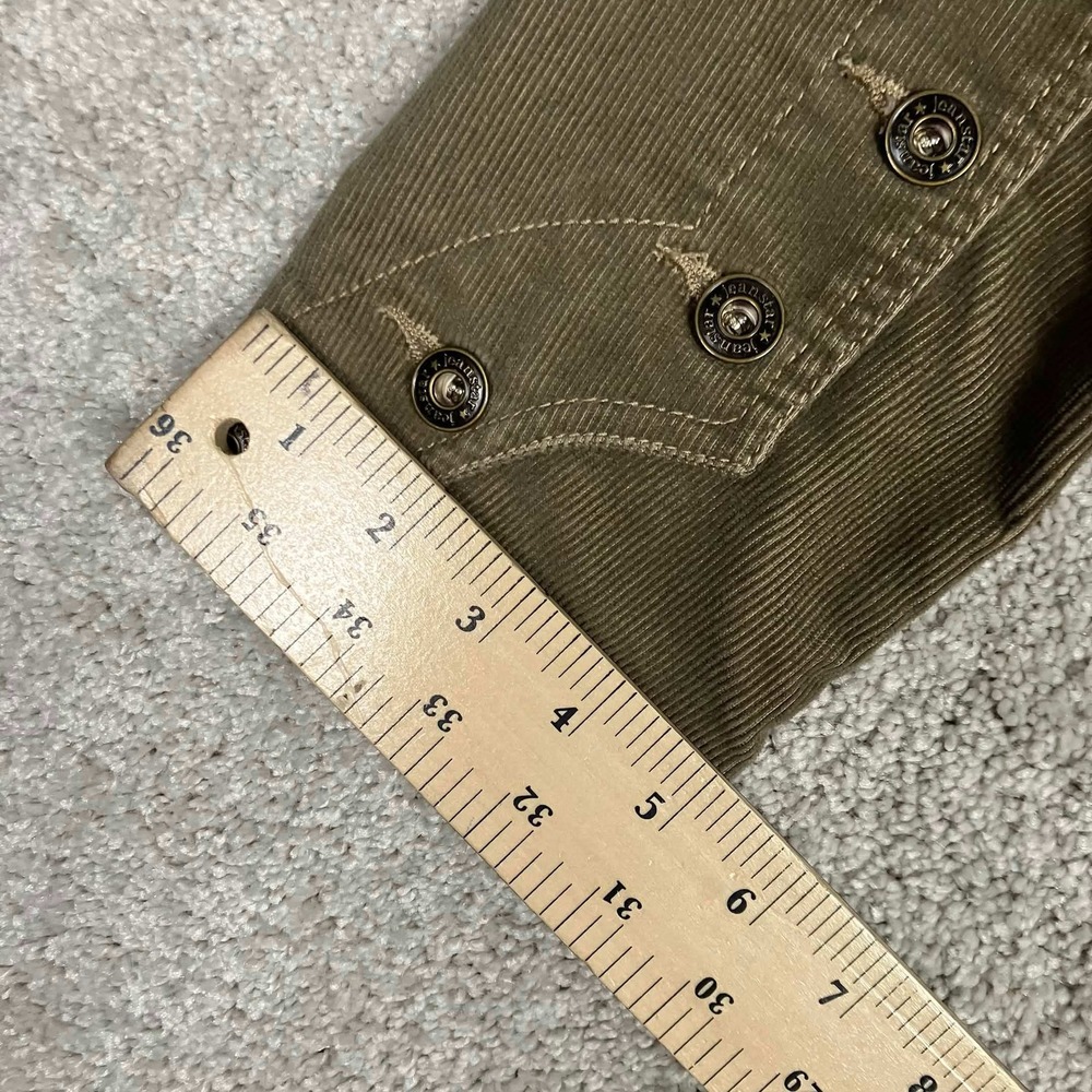 Jeanstar Womens Corduroy Military Style Jacket Olive Green Button Up Size L - Picture 11 of 12